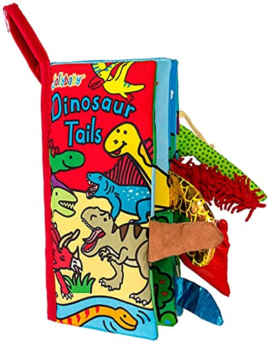 HECCEI Baby Book Crinkle Cloth Book for Sensory Development,0-12 Months | Touch and Feel Soft Books, Interactive Animal Tails Ideal Dinosaur Toys for 0 3 6 12 Months Infants Newborn Gifts