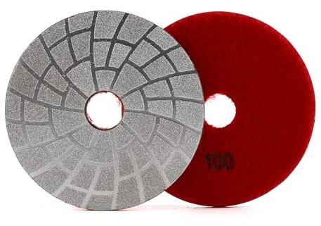 Z-LION 10,2 cm große, vakuumgelötete Diamant-Schleifpads Körnung 100 für Granit, Glas, Beton, Keramik, harte Materialien