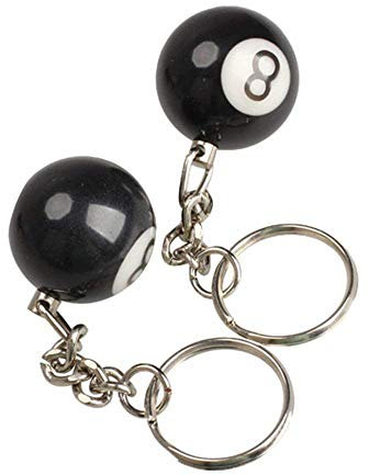 U-K Porte-clés créatif billard en plastique 8 chiffres porte-clés décoration Amigo 2 pièces Pratique et pratique Processus professionnel