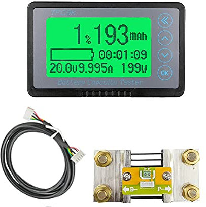 Candeon Indicatore Della Capacità Della Batteria, 8-120V 350A Monitor Batteria Coulomb Meter Voltmetro Amperometro, LCD Monitor per Batteria Con Allarme Di Bassa Tensione per Auto Barca Camper