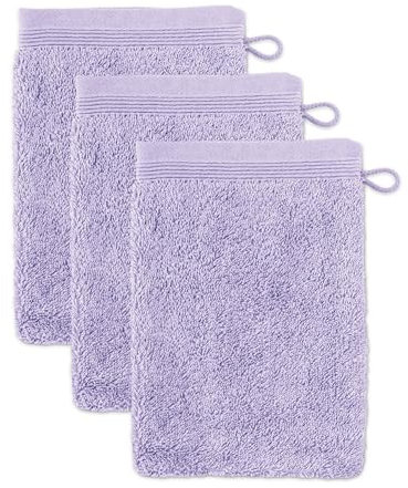 Möve Superwuschel Lot de 3 Gants de Toilette 100% Coton Lilas 15 x 20 cm