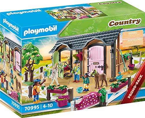 PLAYMOBIL Country 70995 Lezioni di Equitazione con stalle, Giocattoli per Bambini dai 4 Anni