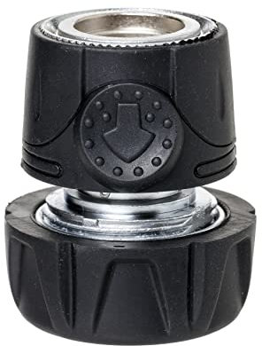 TATAY Connettore rapido Metal Soft per tubo flessibile da 3/4 (19 mm), Connettore per raccordo universale, Installazione facile, Acciaio inossidabile e Resistente alla corrosione, Argento/Nero