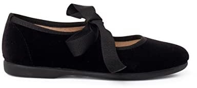 Pisamonas Scarpe Cinturino in Velluto con Fiocco di Faglia per Bambine Misurare 29 Colore Nero