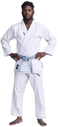 IPPONGEAR BJJ Brazilian Jiu Jitsu Einsteiger Anzug inkl weißem Gürtel [Pearl-Weave Material I 350gr/m² Stoffdichte I Reißfest]