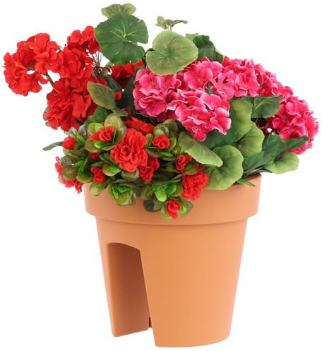 botle Balkonkiste Blumenkasten Geländerkasten Balkonkasten Geländertopf 24,5 cm | 5 L Terrakotta Balkon-Blumenkasten oval
