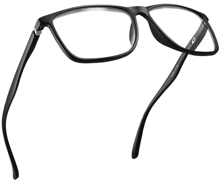 2SeeLife TR90 Matte Black Large Frame Reading Glasses Men with Sturdy Made - Strong Flexible Spring Hinges Mens Eyeglasses - (R-775-Black Matte-0.75-FBA) UK