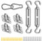 Sonnensegel Befestigungs Kit, Sonnensegel Zubehör 304 Edelstahl Sonnensegel Spanner Zubehör Montage Aufbau Set für Viereck und Dreieck Garten, Awnings Mounting Assembly Set