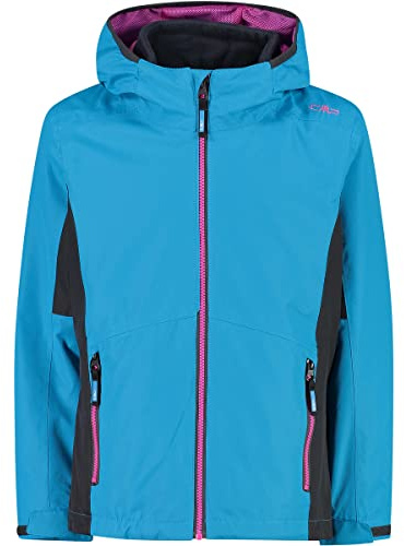CMP - Kid G Jacket Fix Hood Detachble Inn.Jacket, Girl, Turchese, 176