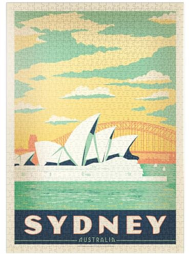MyPuzzle Australien: Sydney Harbor, Vintage Poster - Premium 1000 Teile Puzzle - MyPuzzle Sonderkollektion von Anderson Design Group