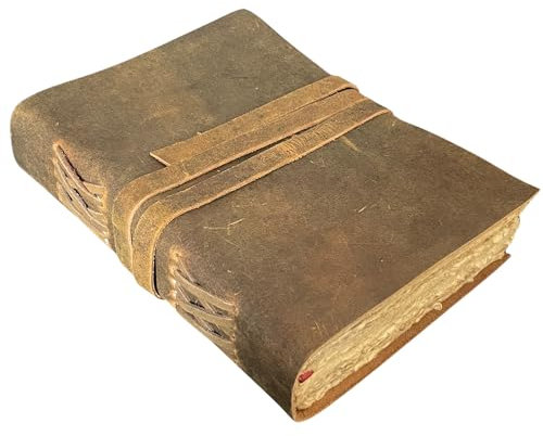 Urban Leather Rustikales Mittelalterliches Tagebuch mit alten Büttenkanten für Männer und Frauen zum Schreiben, Zeichnen, Skizzenbuch, Reisen, Schreiben, Notizbuch, dicke, leere, unlinierte Seiten