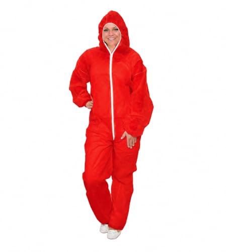 Einwegoverall Rot Gr. L/XXL Overall Maleranzug Einweganzug Schutzbekleidung Schutzanzug L 10 Stück