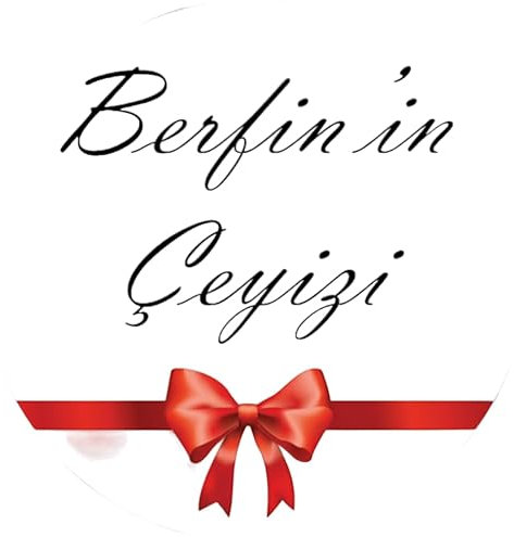 ErYa Hochzeitsaufkleber | Damat und Gelin Bohca | Aufkleber | Dekoration | A4 30 x 21 cm 50 Stück | Metall | Rot, Weiß