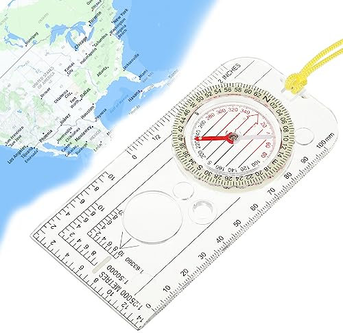 Ranger-Kompass, Wander-Navigationskompass, Pfadfinder-Kompass, Allround-Navigationskompass für Camping, Wandern, Outdoor, Survival-Navigation, Handgepäckzubehör (mit verstellbarem Schlüsselband)