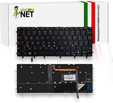 new net - Tastiera Compatibile con Notebook dell Inspiron 13 7347 7348 7353 7359 Inspiron 15 7548 XPS 13 9343 9350 9360 [Senza Frame - Colore Tasti Nero - Retroilluminata - Layout ITA]
