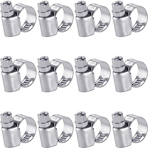 Poppstar Abrazaderas para mangueras de acero inoxidable 8-12 mm con ancho de banda 9 mm, calidad W2 (12 piezas)