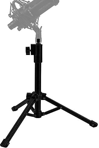 Geekria for Creators Teleskop-Tischstativ-Mikrofonständer, Desktop-Mikrofonständer mit faltbaren Anti-Rutsch-Füßen, kompatibel mit Audio-Technica AT2020, AKG P120, P220, CAD Audio GXL1800