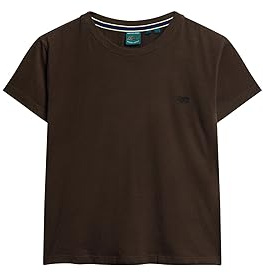 Superdry Damen Essential 90er-Jahre T-Shirt mit Logo Bison Schwarz 40