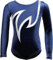 Turnanzug Java Spezial Samt - Stretch-Material langarm Gymnastikanzug Turnbody langärmlich, Größe:170, Farbe:Samt Blau - Weiß