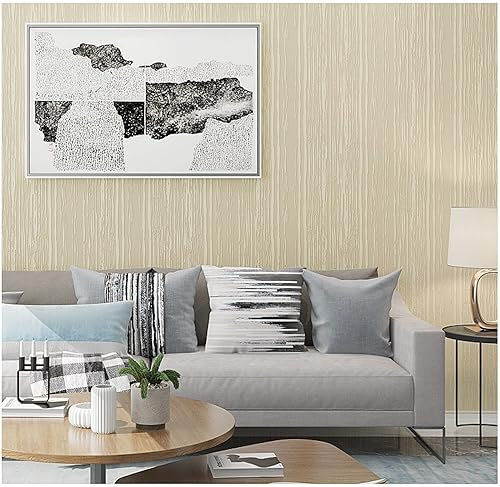 CULTS Hellgelb Vliestapete Moderne Minimalistische Einfarbig Tapete 3D Streifen Tapete für Wohnzimmer Schlafzimmer TV Hintergrundwand - 0,53 m x 9.5 m