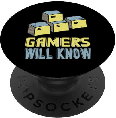 Geek PC Spieler Nerdi Retro WASD Gamers will know - PC Gamer PopSockets mit austauschbarem PopGrip