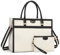MOSISO Laptop Bag for Women Canvas Tote Bags, 15.6 inch Large Capacity Messenger Shoulder Computer Bag Casual Handbag Work Briefcase for Office Travel with Purse & Trolley Belt, Beige