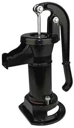 SanGin Gusseisen manuelle Wasserpumpe, handbetriebene Brunnenpumpe, altmodischer handbetriebener Brunnenkopf, geeignet für Gärten und Farmen,Schwarz