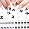 Bow Nail Charms,Bow Nail Stickers, 200PCS Black and White L Nail Bow Resin Bow Gems for Nails Cute Nail Gems for Nails and DIY Crafts Black and White