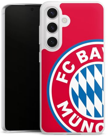 Slim Case kompatibel mit Samsung Galaxy S 24 Silikon Handyhülle transparent Hülle extra dünn FC Bayern München Offizielles Lizenzprodukt FCB