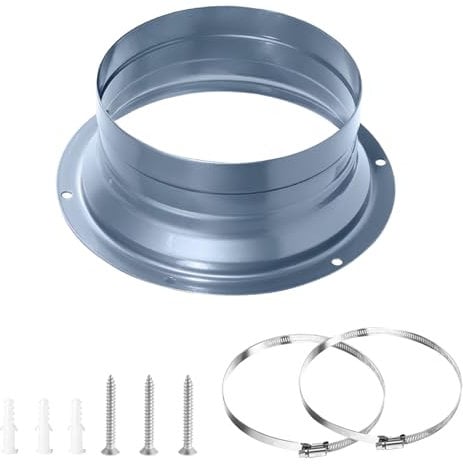 Adaptador de Tubo de Ventilación ø120 mm brida de pared de metal con abrazaderas y tornillos conector de pared adaptador para manguera de aire Conector para Manguera de Aluminio Flexible