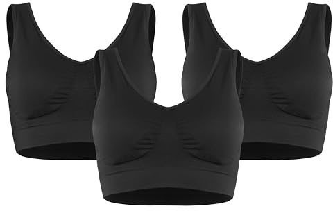 Fabio Farini 1er/3er Pack Sport BH Bustier nahtlos Seamless bügellos | mit breitem Riemen
