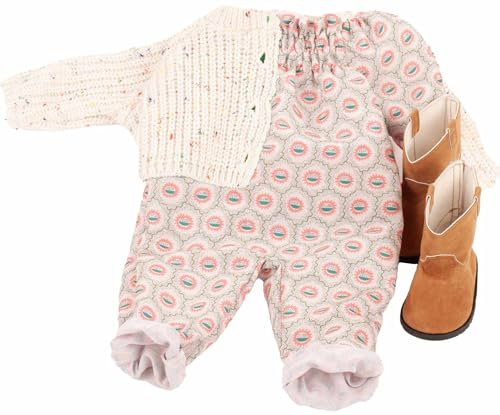 Götz 3403552 Kombi Cool Girl für Stehpuppen Gr. XL 45-50 cm 4-TLG | Puppenkleidung für Puppen, mit Overall, Strickjacke und Boots, waschbar, für Kinder ab 3 Jahren