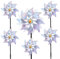 LOHAME 6 Stück Windrad Vogelabwehr Garten Windräder Silver Vogelschreck Windmühle Kinder 54 x 24.5cm Größe Reflektierende Windrad Kreative Gartendeko für Protect Balkon Obstgarten Hof Park