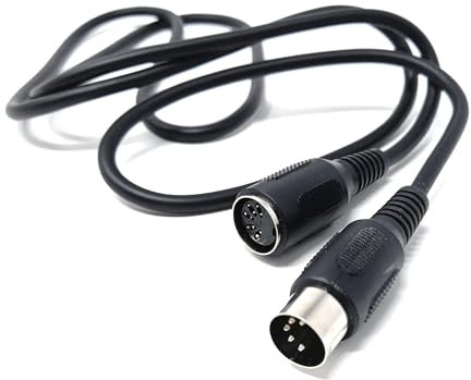 DRUT 1.2m MIDI 5-PIN DIN Extension Cable, Male to Female, for MIDI Keyboard, Electric Piano, Synthesiser, MIDI Guitar 4ft