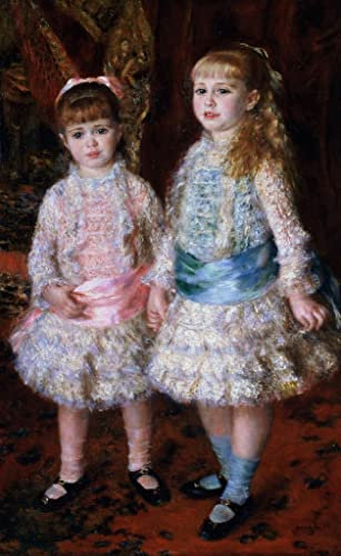 IPLUPJDY Vintage Leinwand Wandkunst Bilder Moderne Druck Leinwand Malerei Pink andor the cahen D'anvers girls von pierre auguste renoir Leinwanddruck Malerei für Wohnzimmer-Dekor 60x90cm