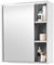 möbelando Greece Spiegelschrank Bad mit LED-Beleuchtung in Weiß - Badezimmerspiegel Schrank mit viel Stauraum - 60 x 70 x 20 cm (B/H/T)