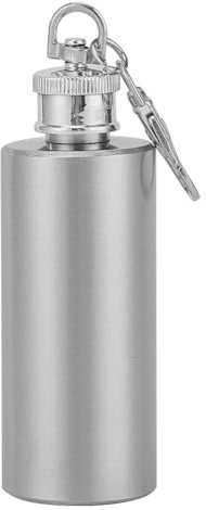 NUZAMAS 2 Oz Keychain Whiskey Flask Portable Mini Stainless Steel Hip Flask Pocket Container with Keychain for Drinking Liquor Hip Bottle Wine Buckets for Men
