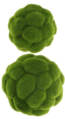 GOOHOCHY 2stücke Kunstpflanzen Mooskugel Deko Künstliche Mooskugel Für Garten Innenräume Pflegeleicht Fadebeständig Für Hochzeiten Partys