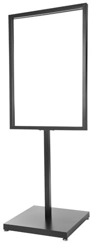 MIKIYUEER Schilderständer Schwarz | Plakatständer Bodenständer | Werbeständer für Einkaufszentren, Restaurants | Robuster Eisenrahmen | 160cm Höhe Schildhalter für 5mm Plakate