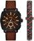 Fossil Men's Analog Quartz Watch with Leather Strap FS6102SET