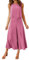 FANCYINN 2 Pièces Femmes Combinaison Sans Manches Col Rond Chemise Barboteuse Jumpsuit D'été Chic Élégant Longue Basique Pantalon Taille Haute Loose Casual Combishort Point Rose Suisse M