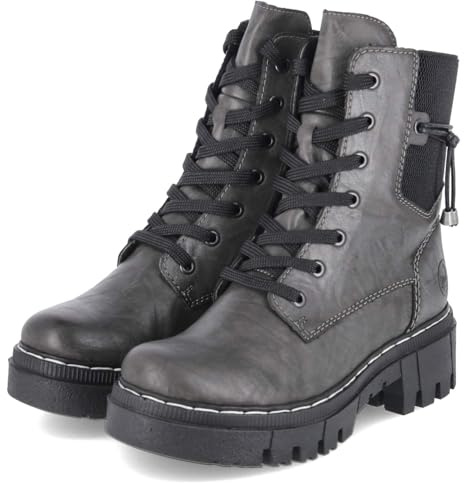 Rieker 74031-45 Schnürstiefel Synthetik Damen in grau