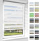 Vkele Doppelrollo Klemmfix ohne Bohren, 40x100cm(BxH) Weiß, Duo Rollo Zebrarollo Fensterrollo für Fenster und Tür, Lichtdurchlässig Verdunkelnd, Seitenzugrollo Sonnenschutz Sichtschutz