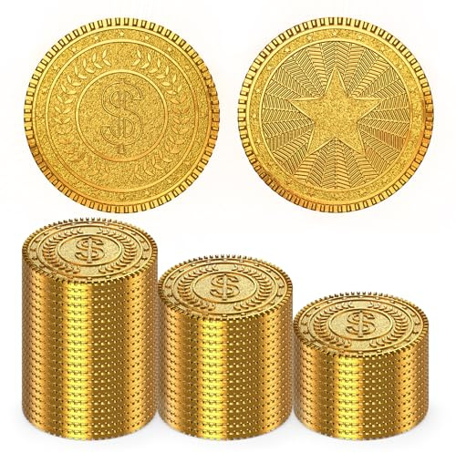 Byhoo 50 PCS Metall Goldmünzen, DND Piratenmünzen, Stress Relief Tool, mit Samt Kordelzugbeutel für Brettspiele, Rollenspiele, Schatzjagden, Piraten Abenteuer Thematische Play Favor