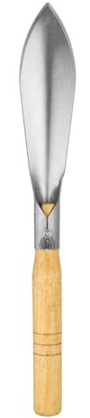 sourcing map Garden Trowel 12.2 x 1.65 Stainless Steel Shovel with Wooden Handle for Gardening Digging Planting Measure Transplanting, Silver