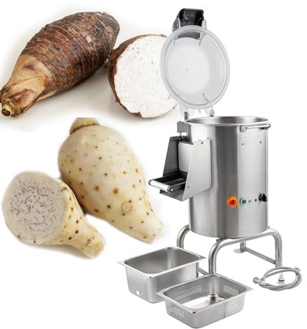 ZHJOPP Commercial Electric Potato Peeler, Automatic Taro Peeling Equipment, Stainless Steel Potato Peeler and Washing Machine, Suitable for Peeling Sweet Potatoes, Ginger, Potatoes ()
