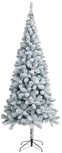 TIENDA EURASIA – Arbol de Navidad Nevado | Material PVC y PE | Incluye Soporte de Metal | Color Verde y Blanco | Forma de Abeto de Aspecto Realista | Decoracion Navidad (150 cm 230 Puntas)