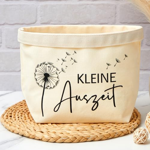 Xuniea Kleine Auszeit Korb Geschenktüte, Löwenzahnstil, Naturweiß | aus Baumwolle und Leinen, Wellness Geschenke für Frauen, Geschenkkorb für Damen zur Entspannende Gesundheit