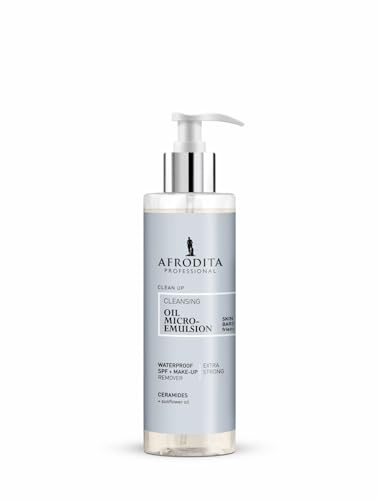 Afrodita Professional Cleansing Oil Micro-Emulsion 100 ml – wasserfestes Make-up & SPF Reinigungsöl – nicht komedogenes Gesichtsöl für alle Hauttypen mit Ceramiden