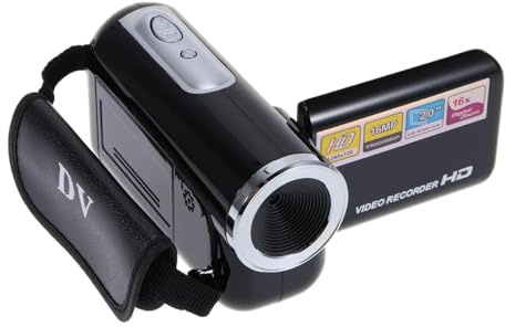 POPETPOP Mini-dv-Camcorder: Handkamera mit 16, 2-Zoll-Bildschirm, Led-Blitz, Digitalzoom Und Videofunktion für Den Heimgebrauch (schwarz)